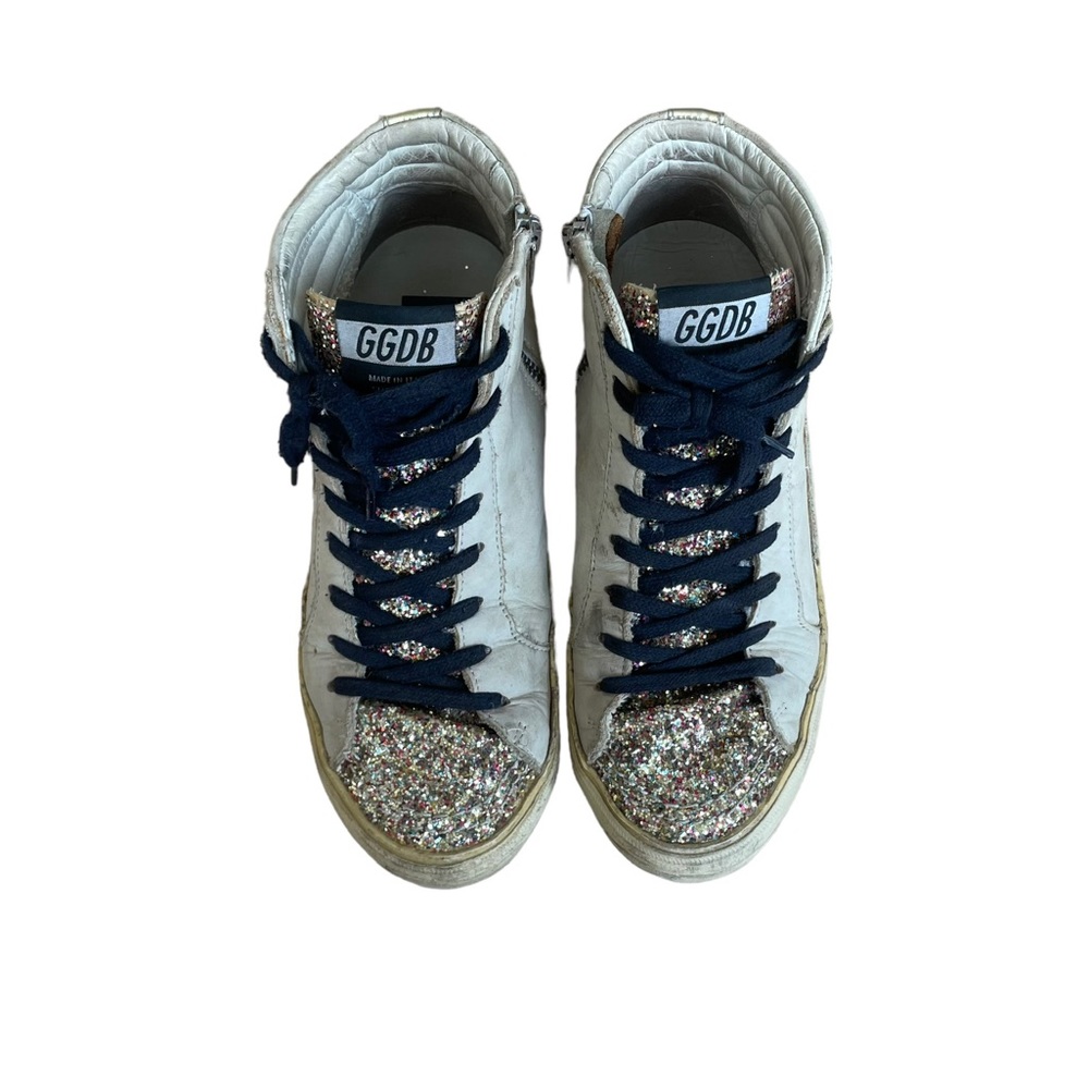 Golden Goose Leather and Sparkle Sneakers